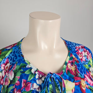 Vintage Tropical Floral Maxi Dress Kaftan One Size – Bold Resort Style