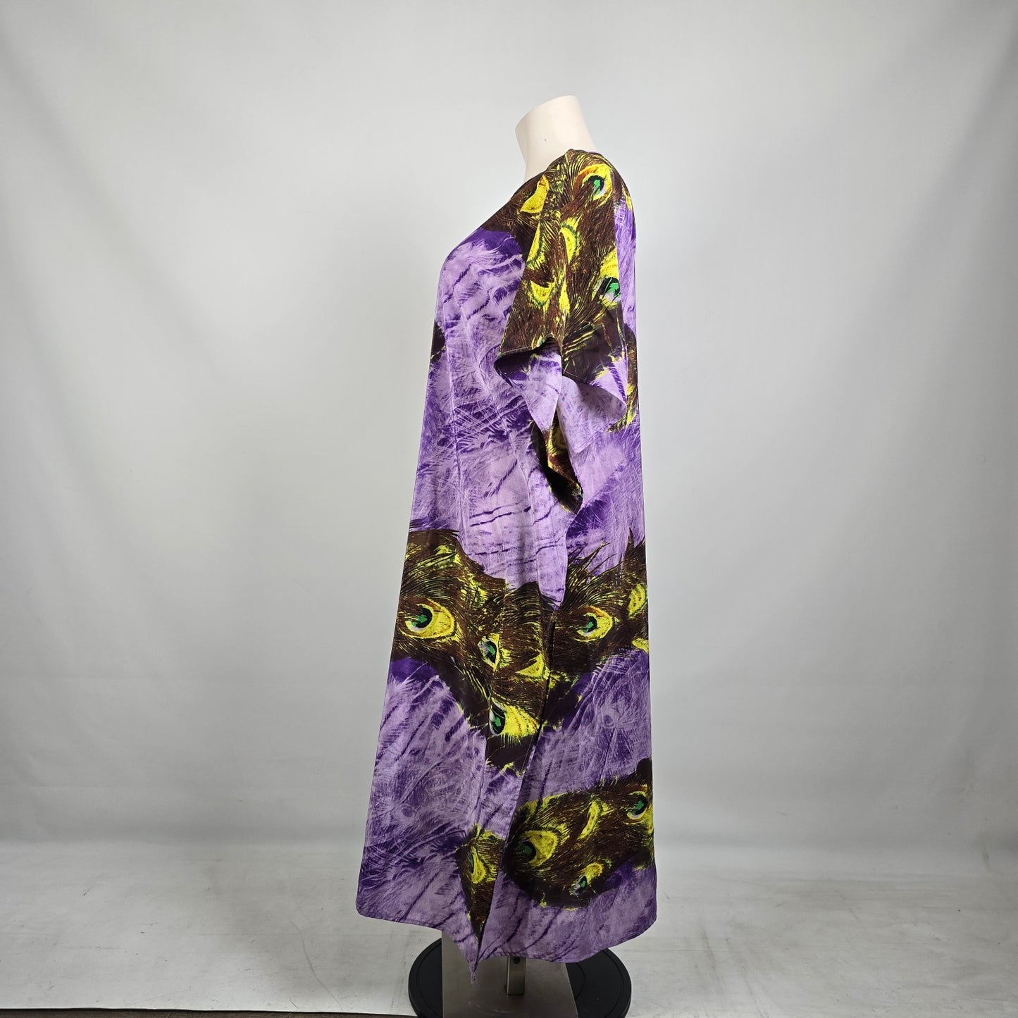 Vintage Style Cat Print Kaftan Dress One Size – Bold Statement Piece