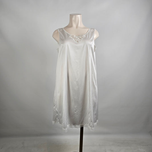 Vintage PS Intimate Collection White Slip Dress Size 22 Lace Trim Nightgown