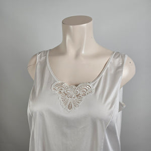 Vintage PS Intimate Collection White Slip Dress Size 22 Lace Trim Nightgown