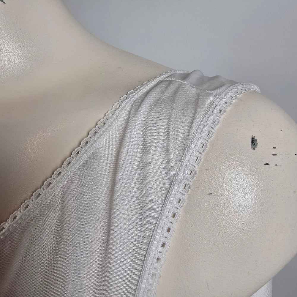 Vintage PS Intimate Collection White Slip Dress Size 22 Lace Trim Nightgown