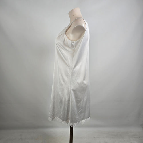 Vintage PS Intimate Collection White Slip Dress Size 22 Lace Trim Nightgown