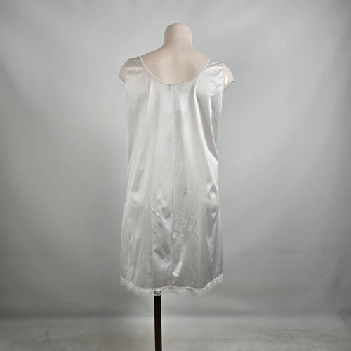 Vintage PS Intimate Collection White Slip Dress Size 22 Lace Trim Nightgown