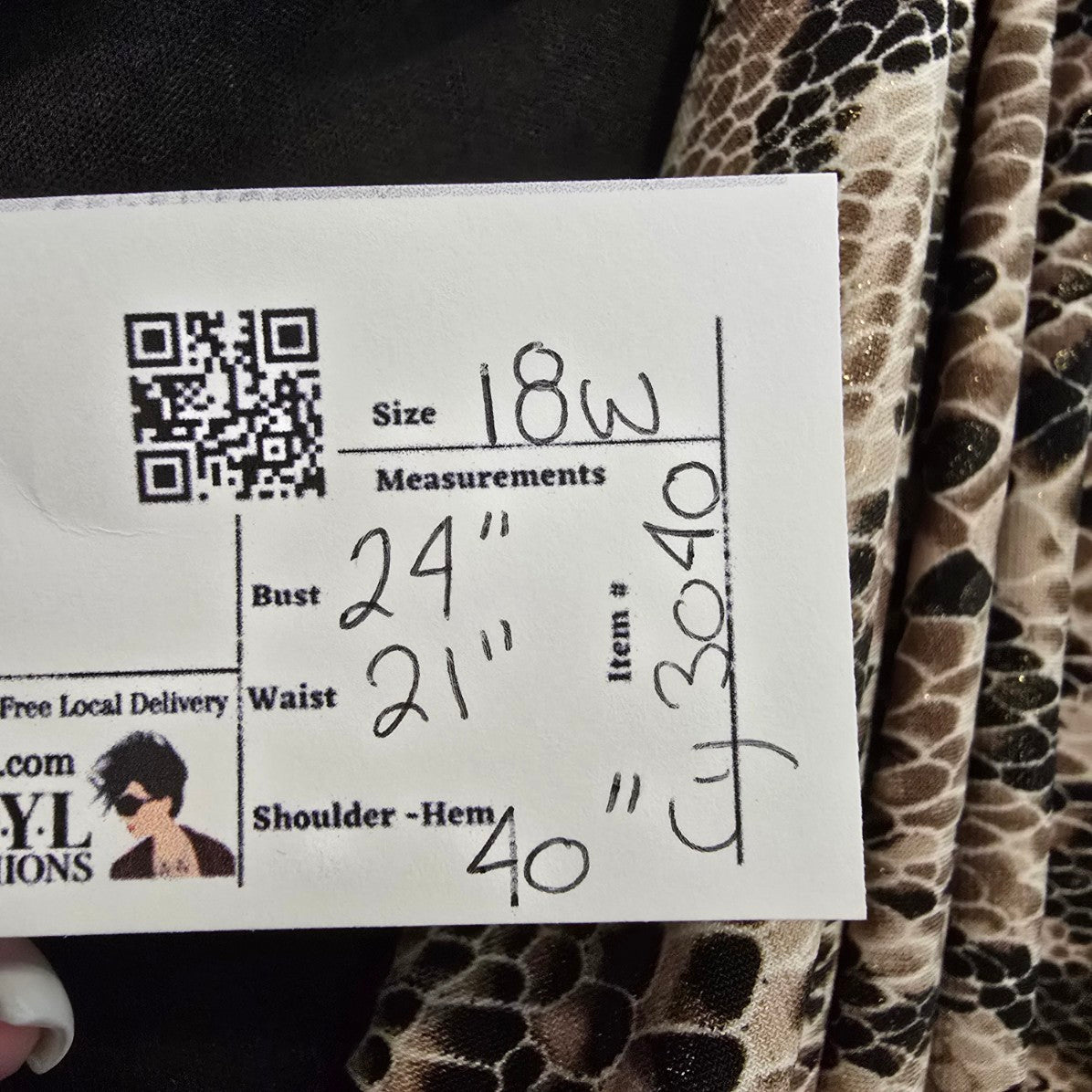 R&M Richards Snakeskin Print Dress Plus Size 18W Draped Overlay Ruffle Detail