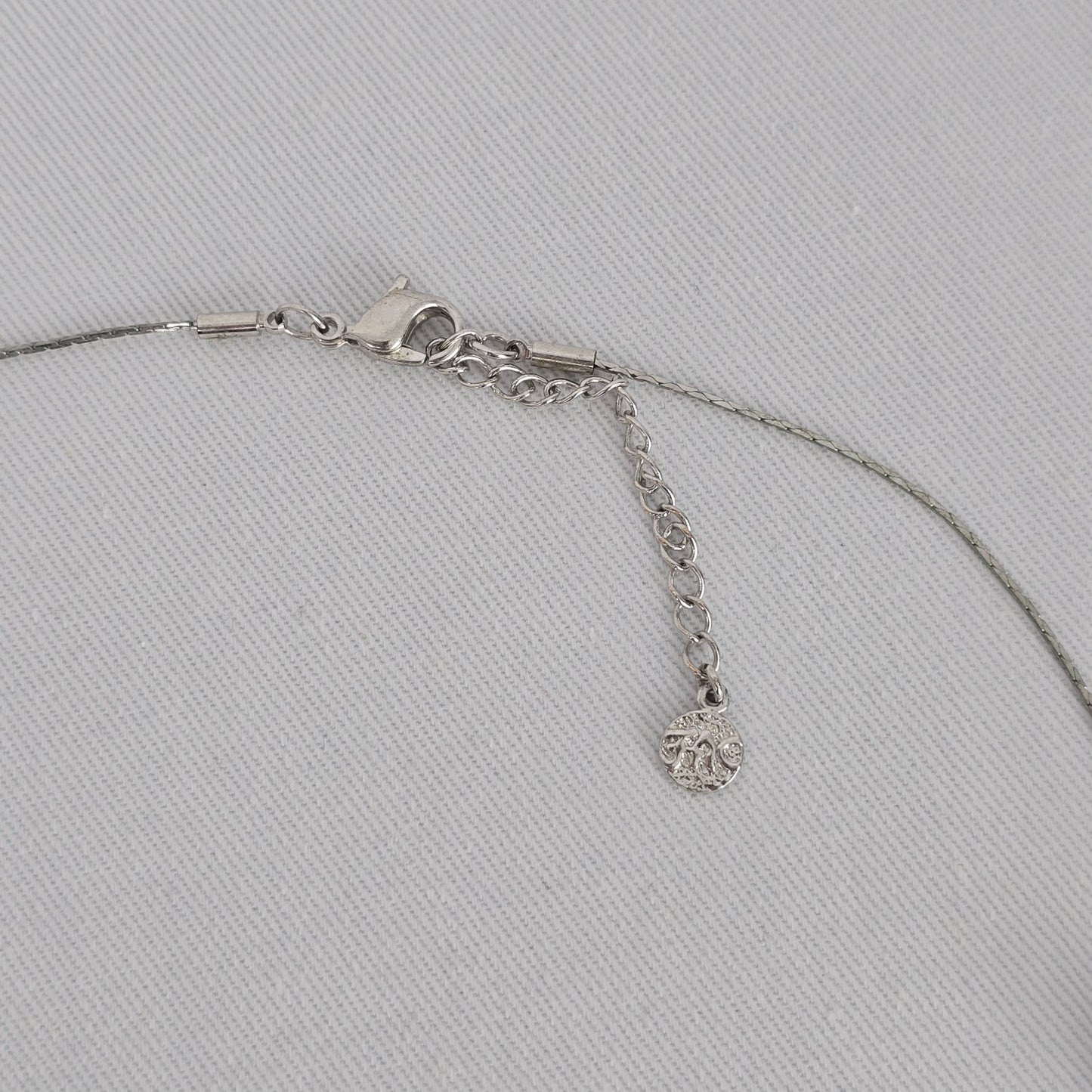 Fifth Avenue Black Beaded Necklace Minimalist Silver Tone Chain