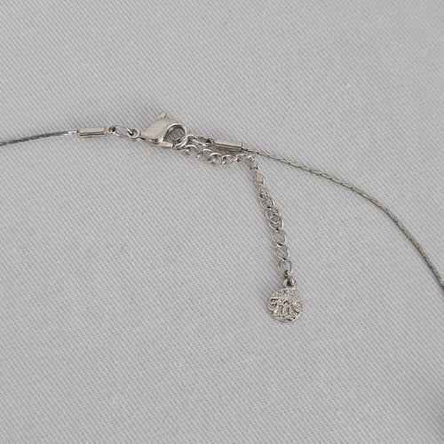Fifth Avenue Black Beaded Necklace Minimalist Silver Tone Chain