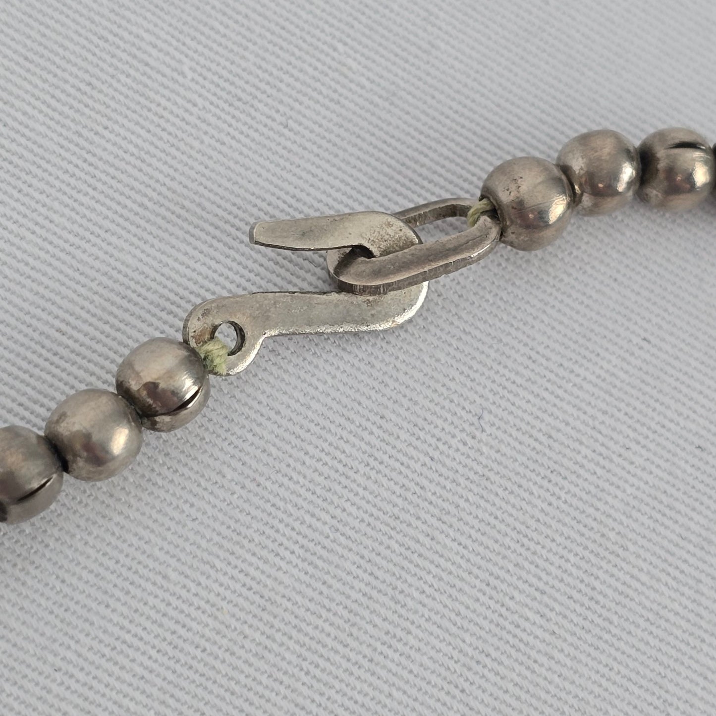 Indian Metal Coin Necklace Silver Tone Beaded Statement Boho Tribal Style