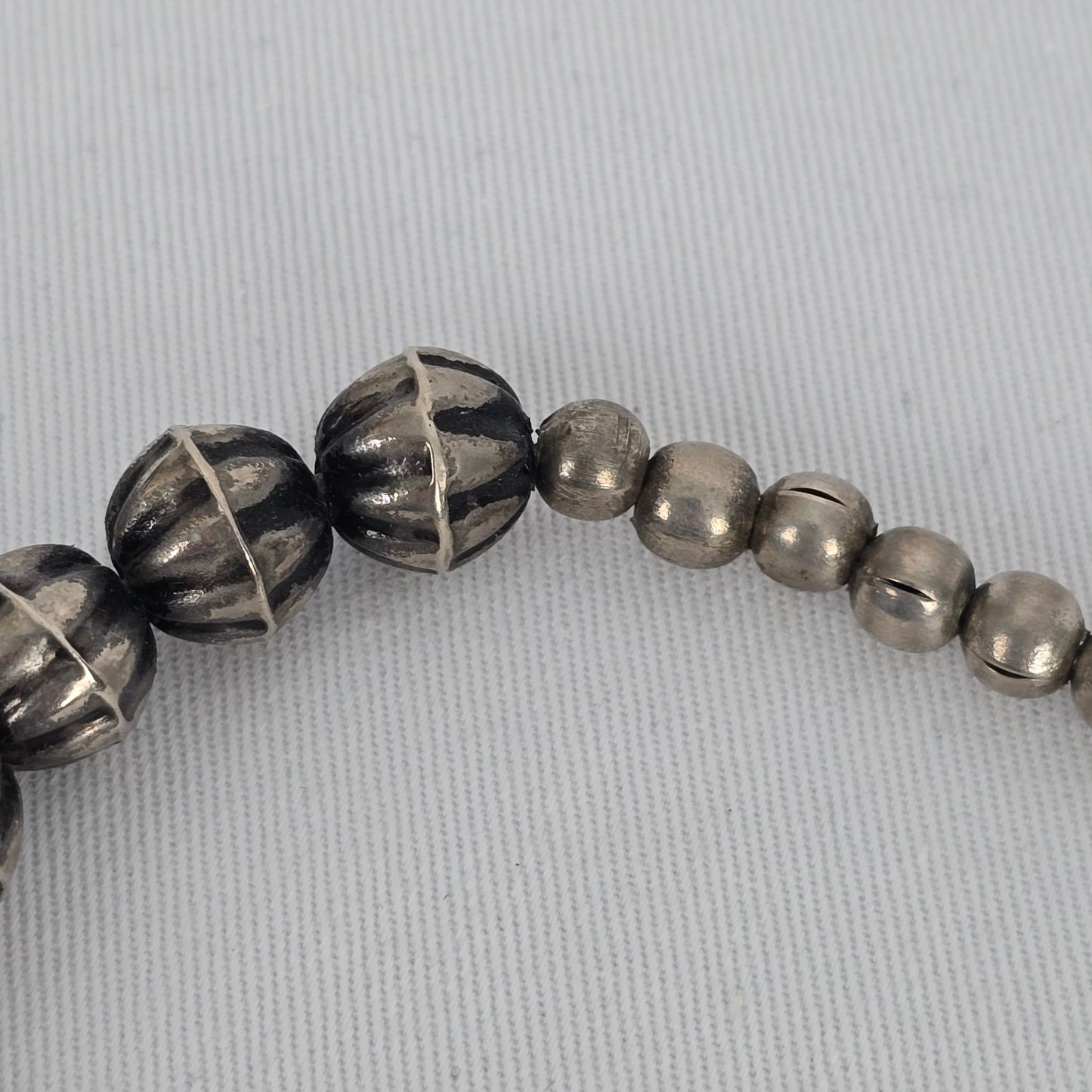 Indian Metal Coin Necklace Silver Tone Beaded Statement Boho Tribal Style