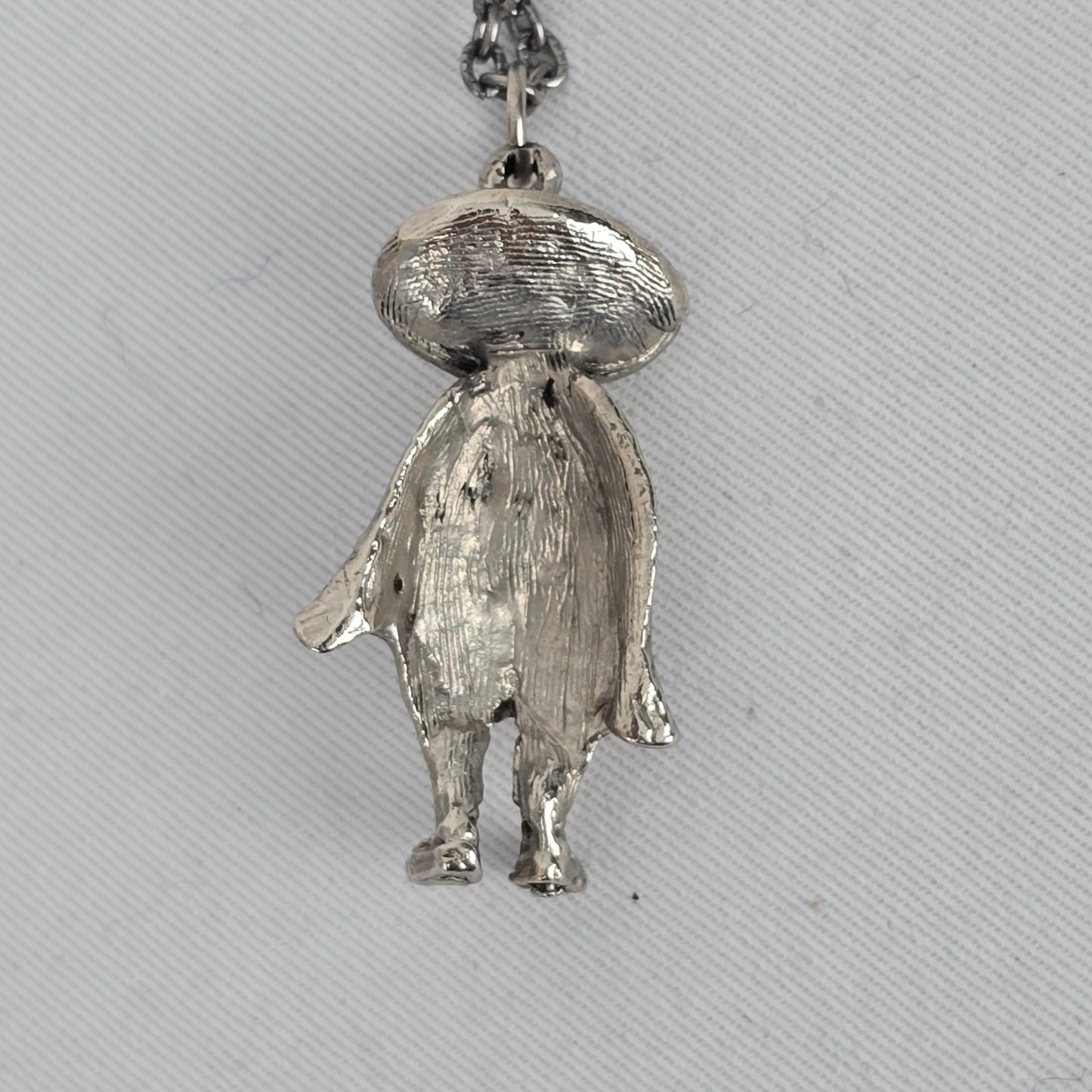 Vintage Style Turquoise Pendant Necklace Southwestern Figure Silver Tone Chain