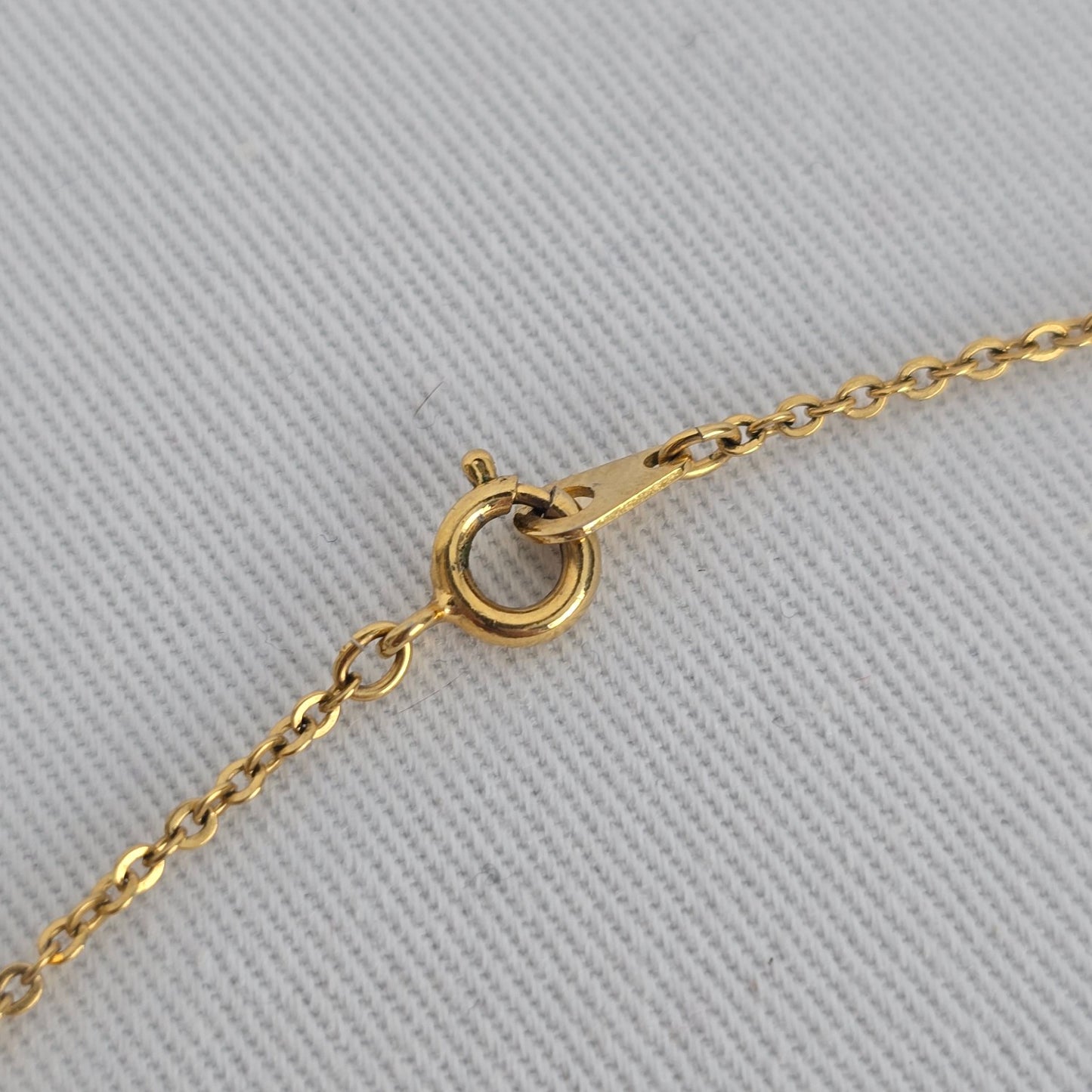 Vintage Gold Tone Bar Necklace Rhinestone Detail Dainty Drop Pendant