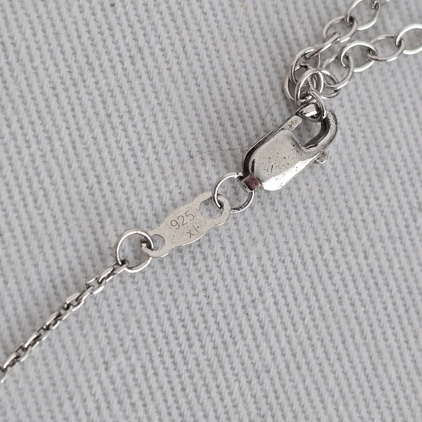 Vintage Sterling Silver 925 XL Heart Necklace CZ Pavé Pendant Dainty Everyday Jewelry