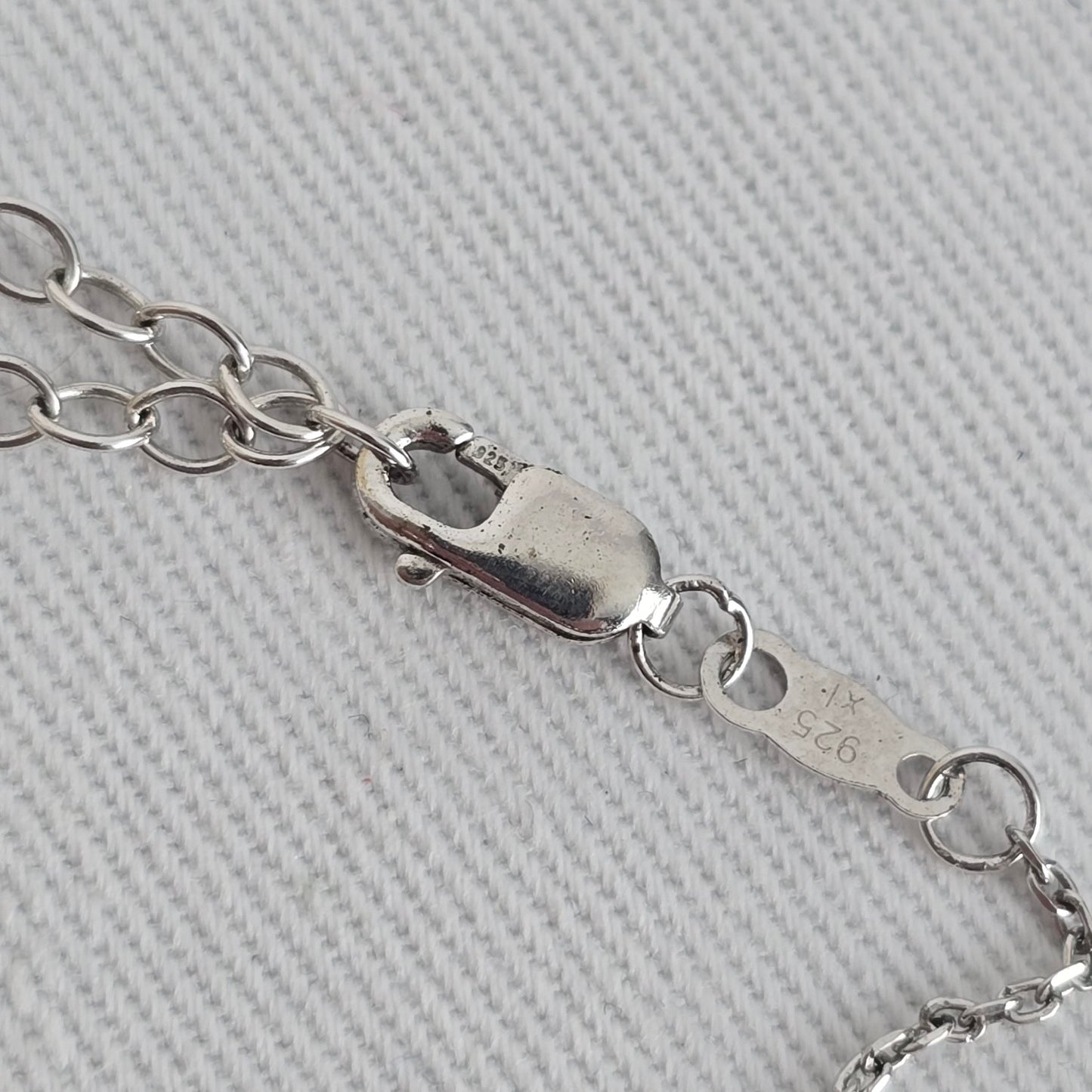 Vintage Sterling Silver 925 XL Heart Necklace CZ Pavé Pendant Dainty Everyday Jewelry