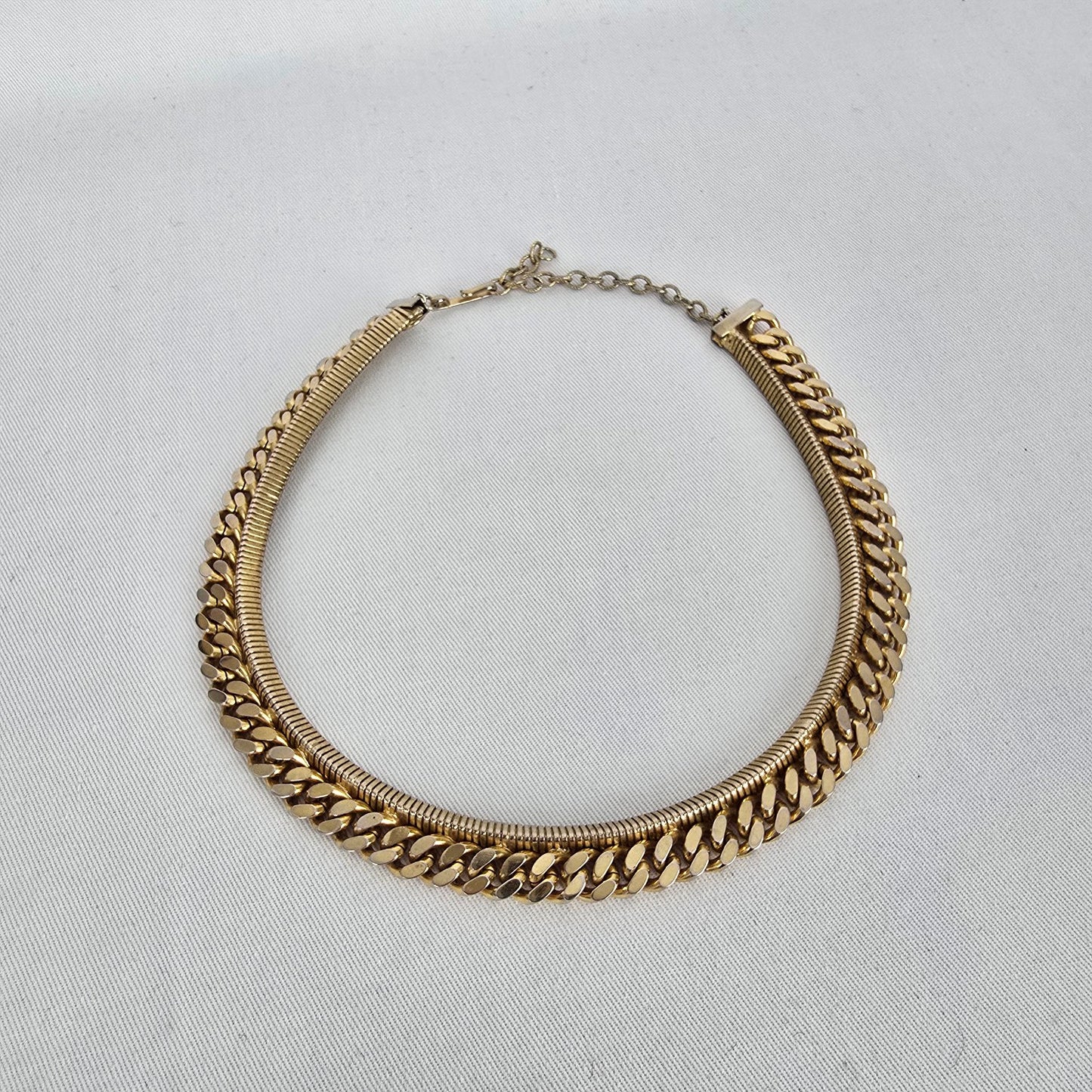 Vintage Jewels by Julio Gold Tone Layered Chain Choker Necklace Chunky Statement