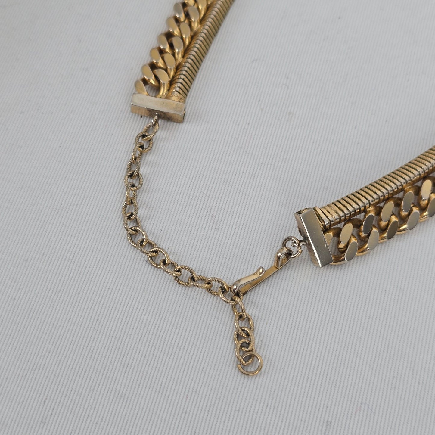 Vintage Jewels by Julio Gold Tone Layered Chain Choker Necklace Chunky Statement