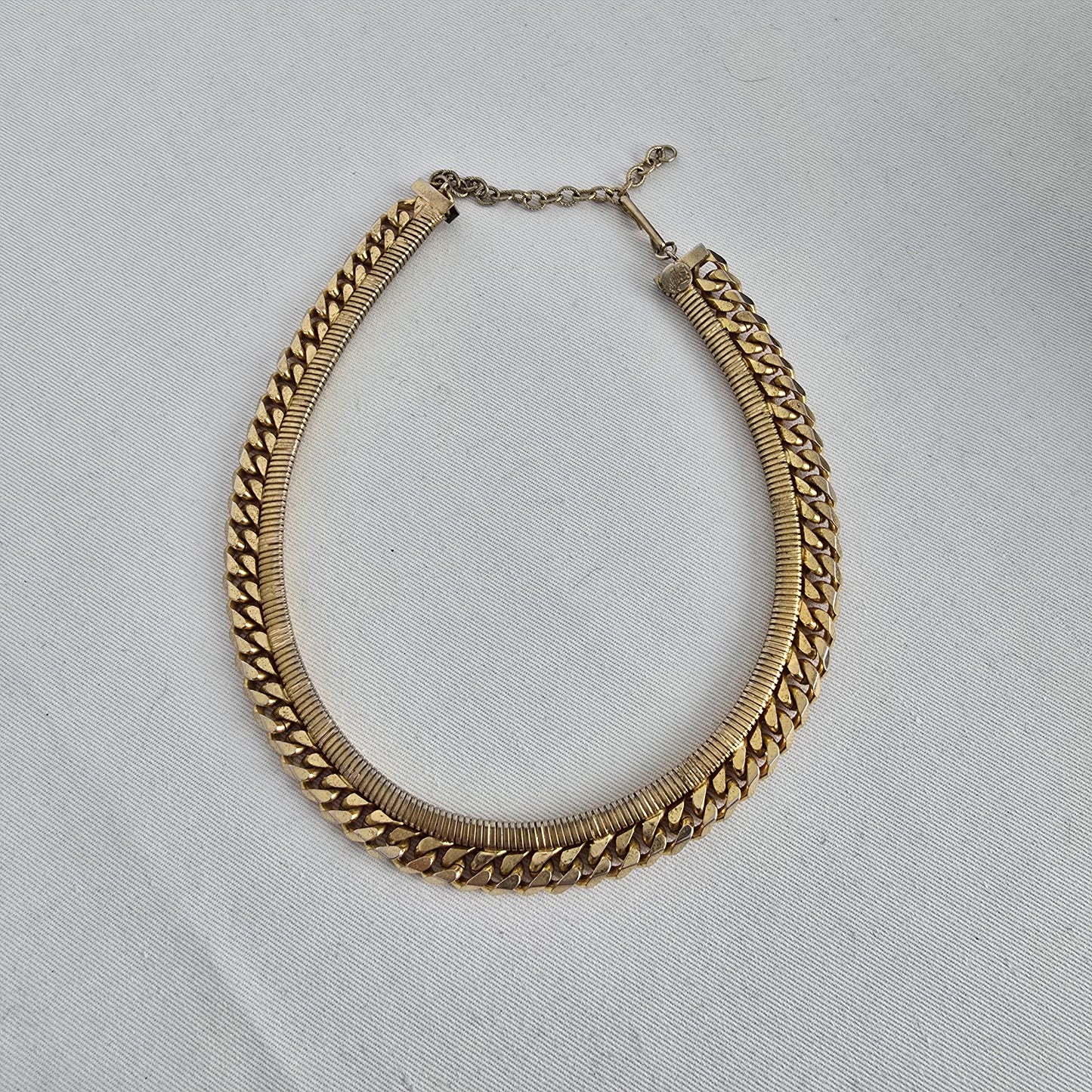 Vintage Jewels by Julio Gold Tone Layered Chain Choker Necklace Chunky Statement
