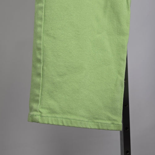 Vintage Neon Green Straight Leg Capri Jeans High Waist Cotton Blend Size 6