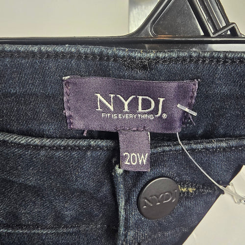NYDJ Teresa Wide Leg Jeans 20W Dark Wash Lift Tuck Denim Plus Size