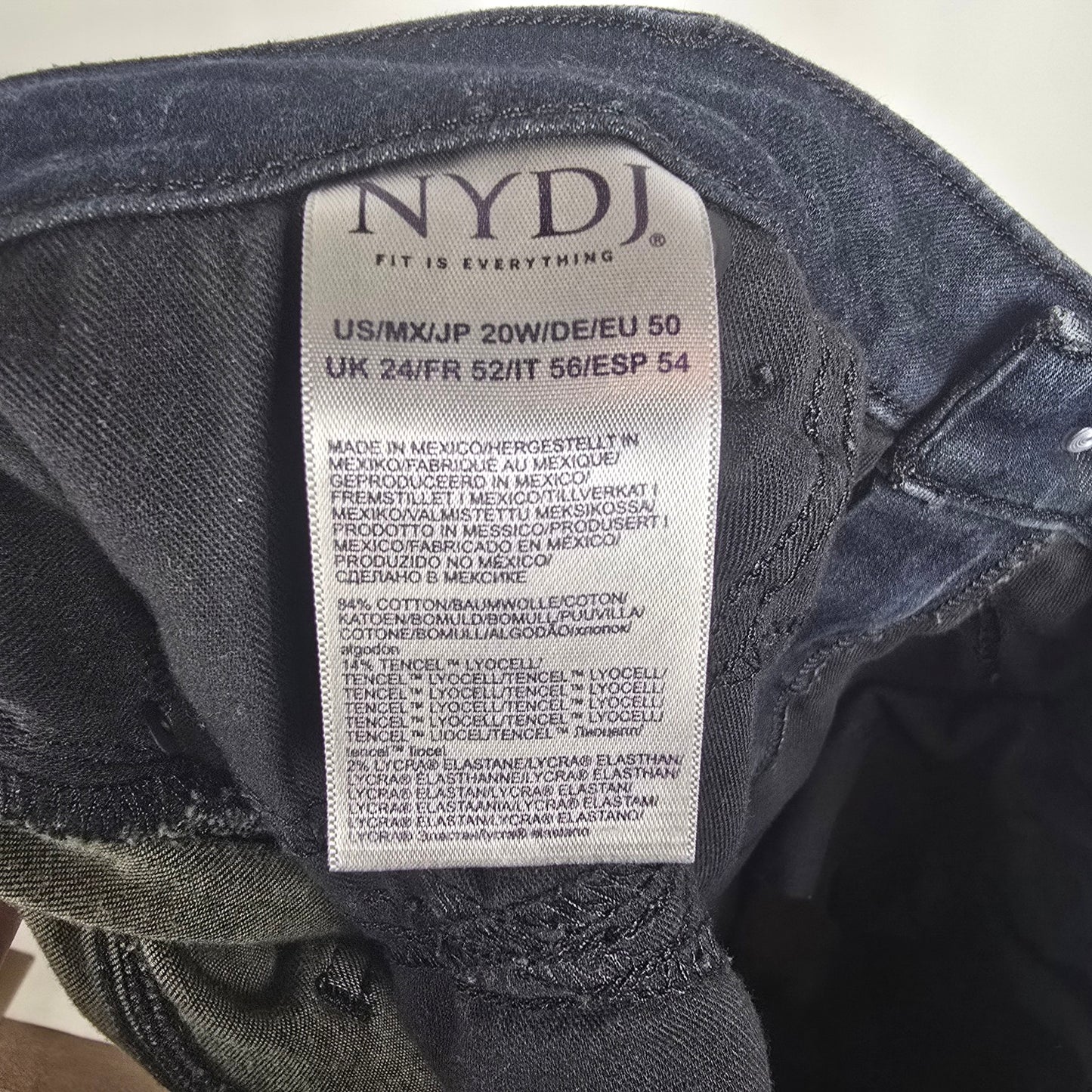 NYDJ Teresa Wide Leg Jeans 20W Dark Wash Lift Tuck Denim Plus Size