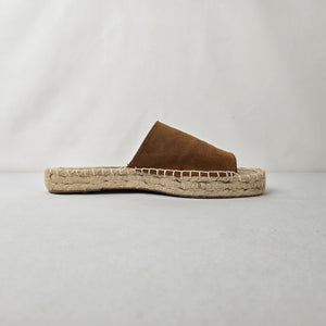 ICHI Espadrille Slides Size 9 Brown Suede Summer Sandals