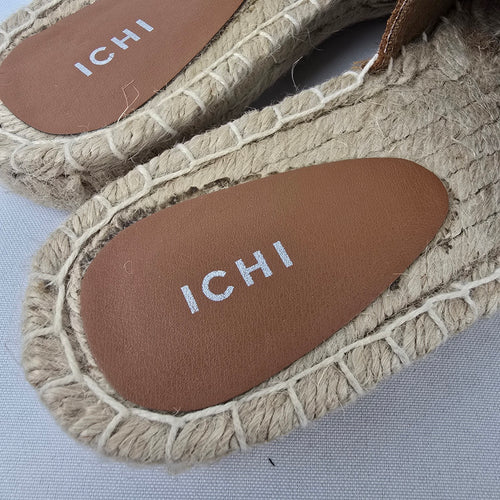 ICHI Espadrille Slides Size 9 Brown Suede Summer Sandals