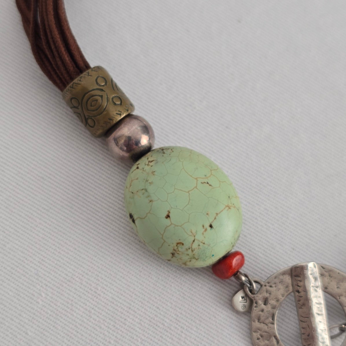 Silpada Sterling Silver Toggle Necklace Tiger’s Eye & Mixed Stone Statement