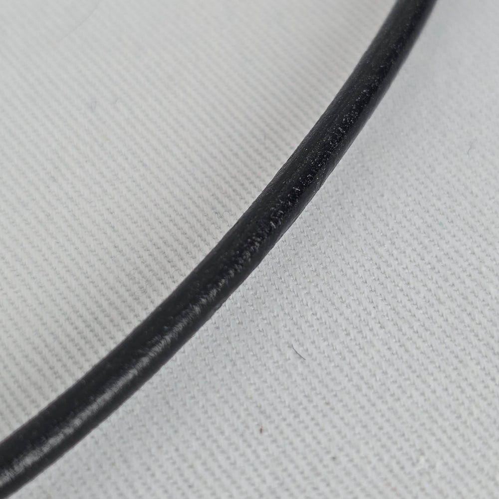 Silpada 925 Sterling Silver Interlocking Ring Pendant Black Leather Necklace