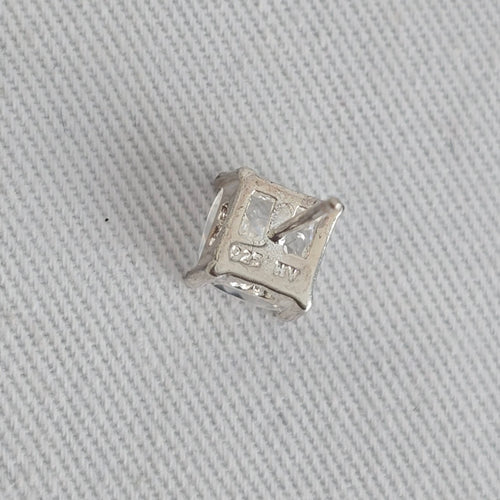 925 Sterling Silver CZ Stud Earrings Cushion Cut