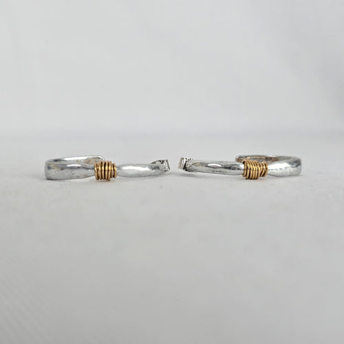 RLM Studio Sterling Silver Two Tone Hoop Earrings
