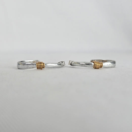 RLM Studio Sterling Silver Two Tone Hoop Earrings