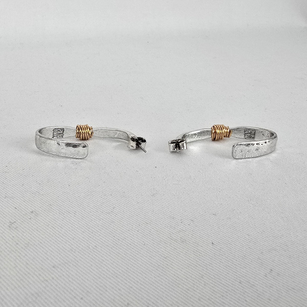 RLM Studio Sterling Silver Two Tone Hoop Earrings