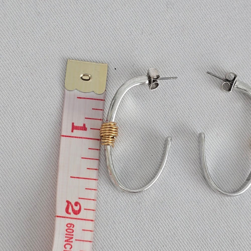 RLM Studio Sterling Silver Two Tone Hoop Earrings