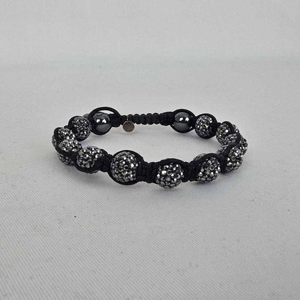 Tresor Paris Crystal Shamballa Bracelet Black Adjustable
