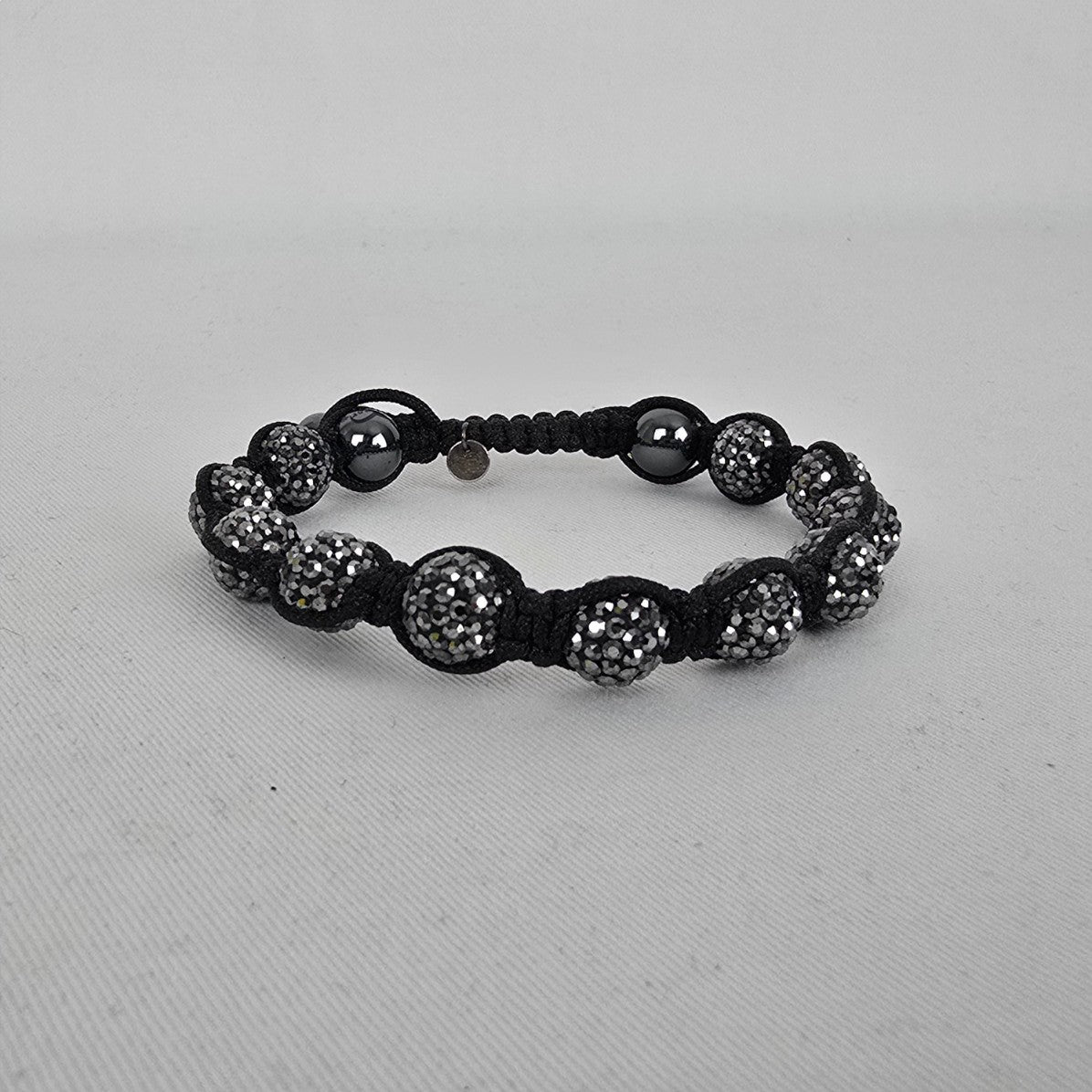 Tresor Paris Crystal Shamballa Bracelet Black Adjustable
