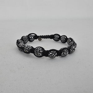 Tresor Paris Crystal Shamballa Bracelet Black Adjustable