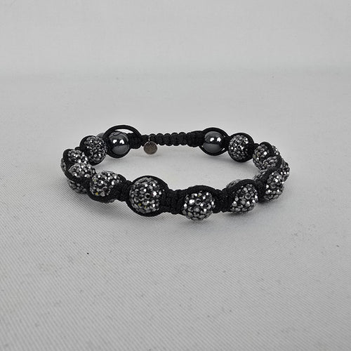 Tresor Paris Crystal Shamballa Bracelet Black Adjustable