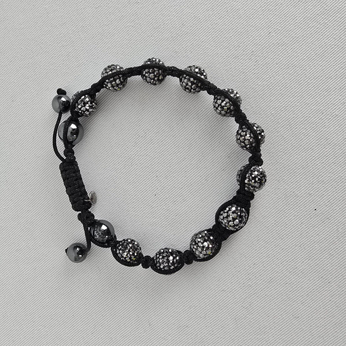 Tresor Paris Crystal Shamballa Bracelet Black Adjustable