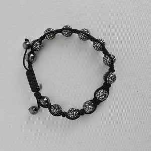 Tresor Paris Crystal Shamballa Bracelet Black Adjustable