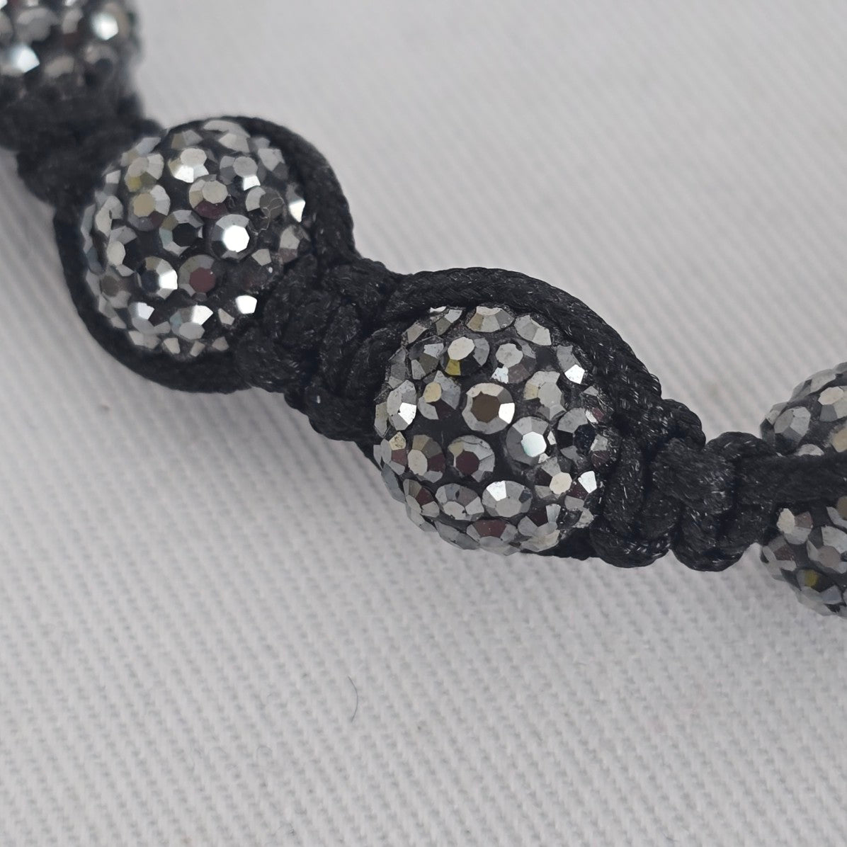 Tresor Paris Crystal Shamballa Bracelet Black Adjustable