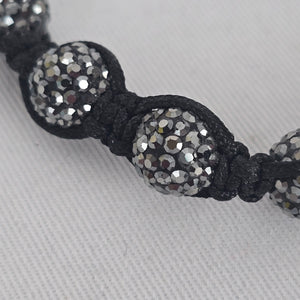 Tresor Paris Crystal Shamballa Bracelet Black Adjustable