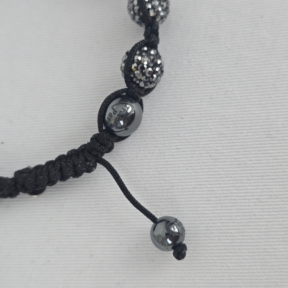 Tresor Paris Crystal Shamballa Bracelet Black Adjustable