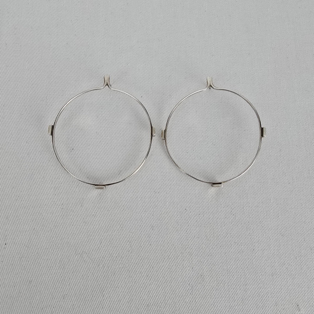 Lilly Barrack Sterling Silver 925 Minimalist Hoop Drop Earrings