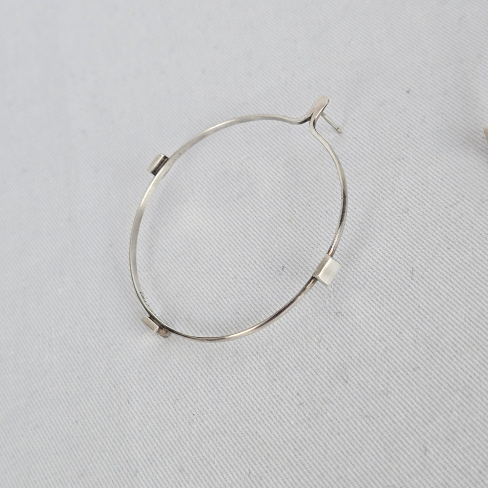 Lilly Barrack Sterling Silver 925 Minimalist Hoop Drop Earrings