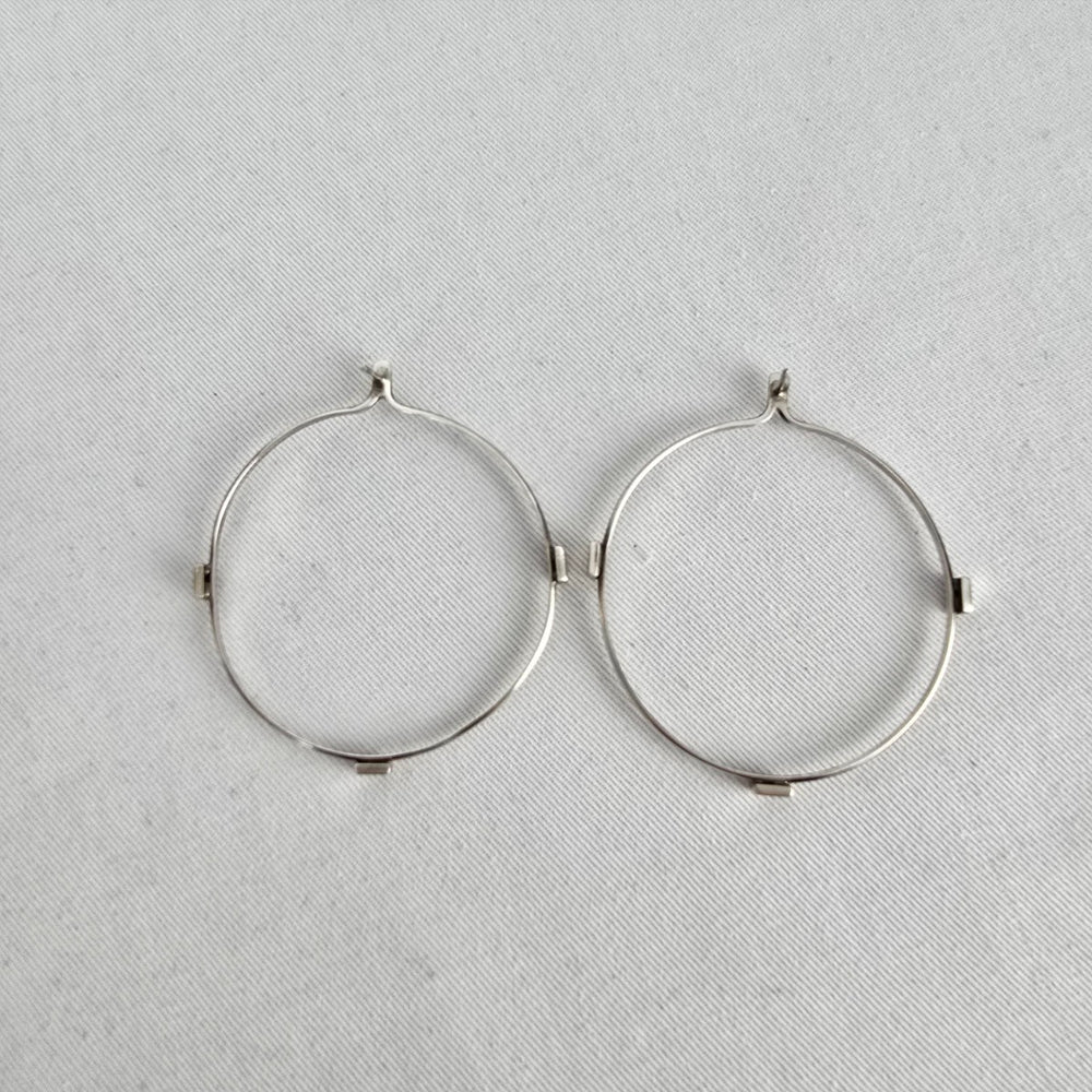 Lilly Barrack Sterling Silver 925 Minimalist Hoop Drop Earrings