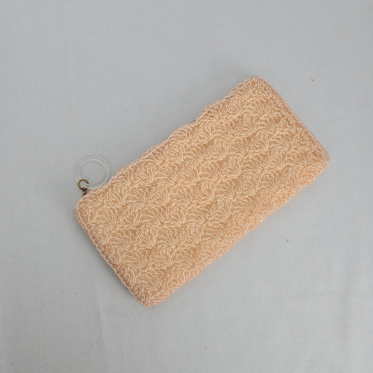 Vintage Arbel Montreal Beaded Coin Purse Made in Japan Blush Pink Evening Bag