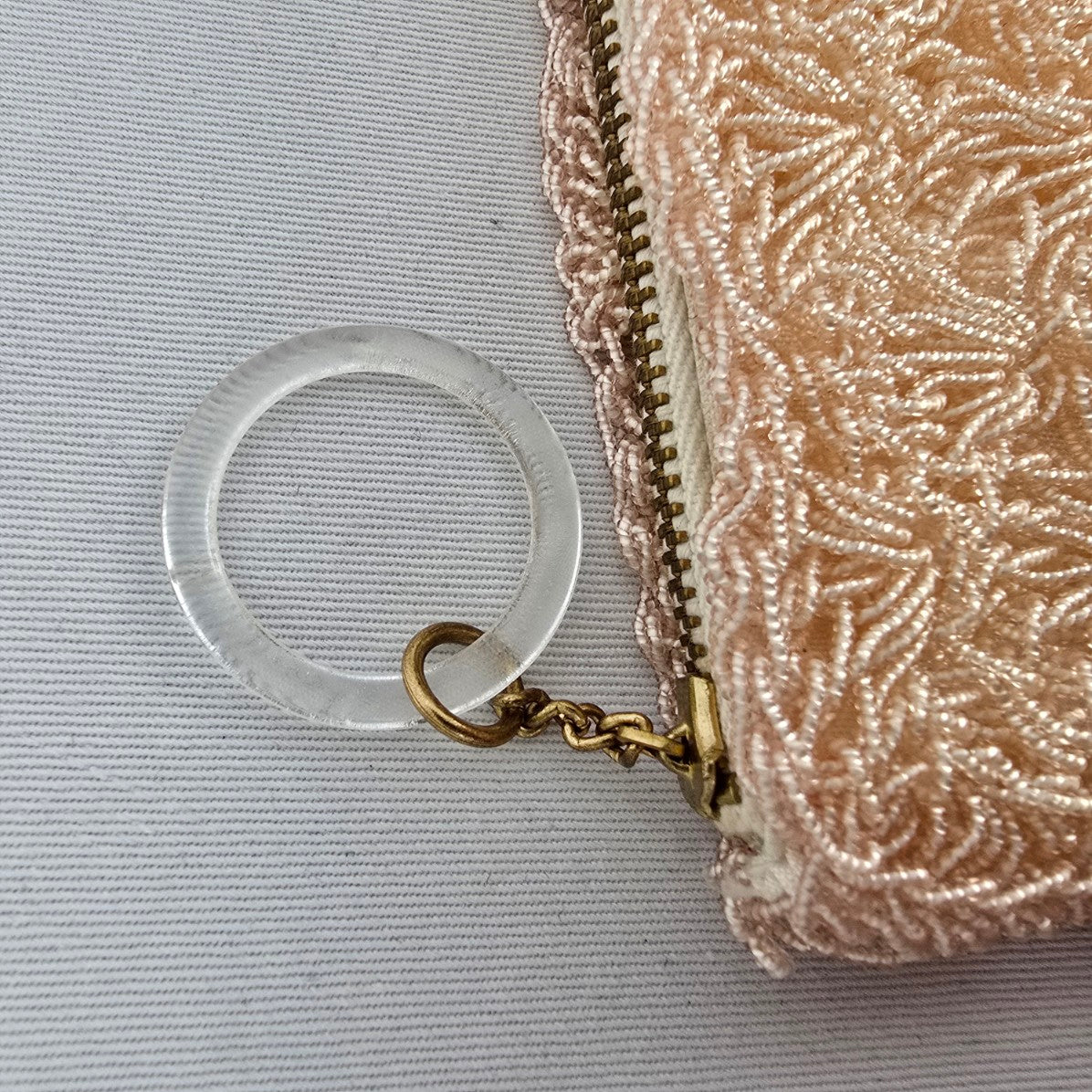 Vintage Arbel Montreal Beaded Coin Purse Made in Japan Blush Pink Evening Bag