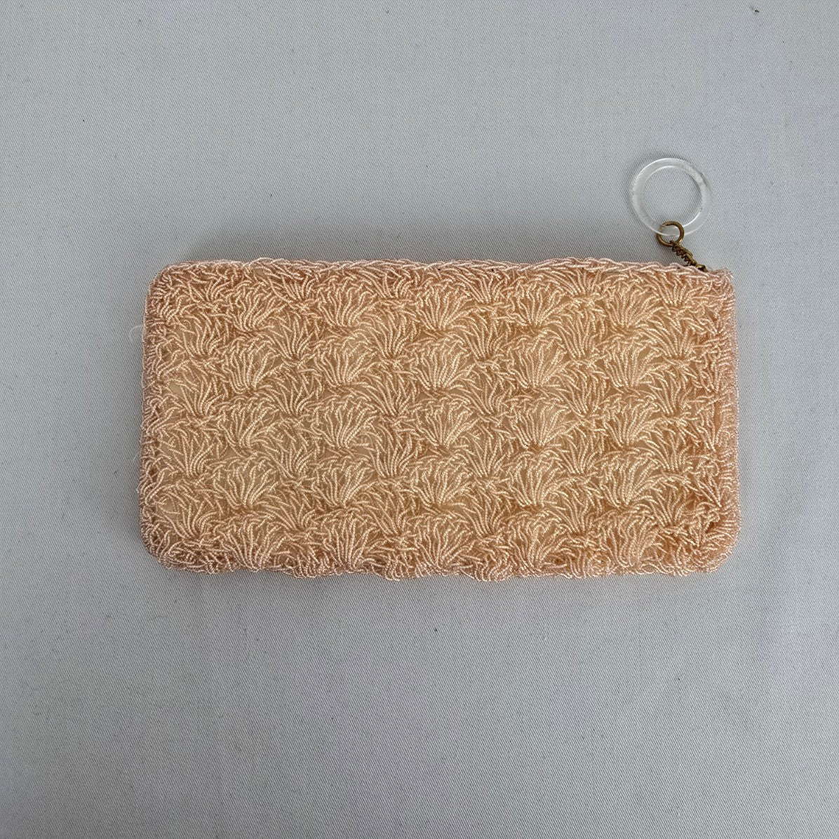Vintage Arbel Montreal Beaded Coin Purse Made in Japan Blush Pink Evening Bag