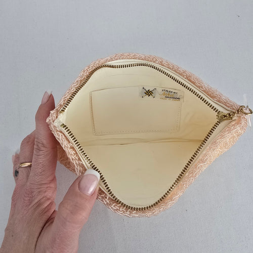 Vintage Arbel Montreal Beaded Coin Purse Made in Japan Blush Pink Evening Bag