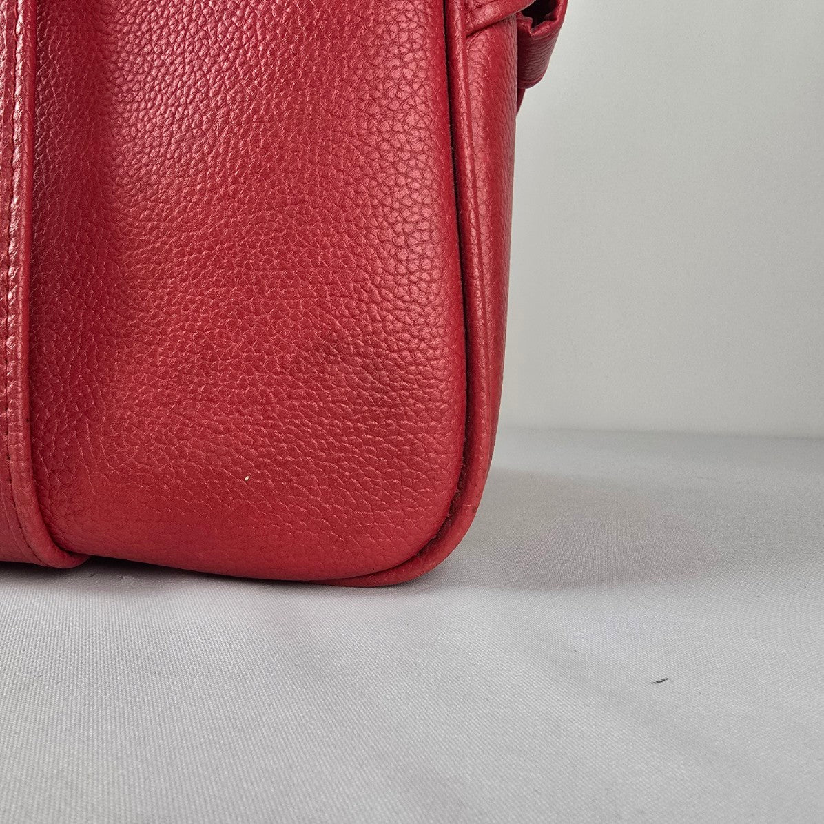 Vintage Red Train Case Doctor Bag Structured Travel Satchel Retro