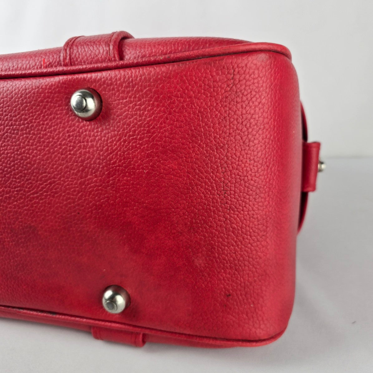 Vintage Red Train Case Doctor Bag Structured Travel Satchel Retro