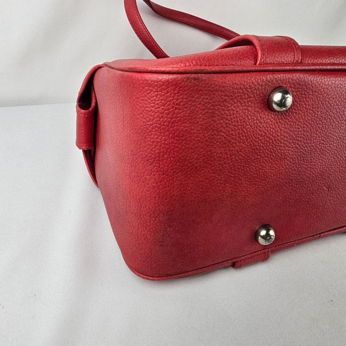 Vintage Red Train Case Doctor Bag Structured Travel Satchel Retro